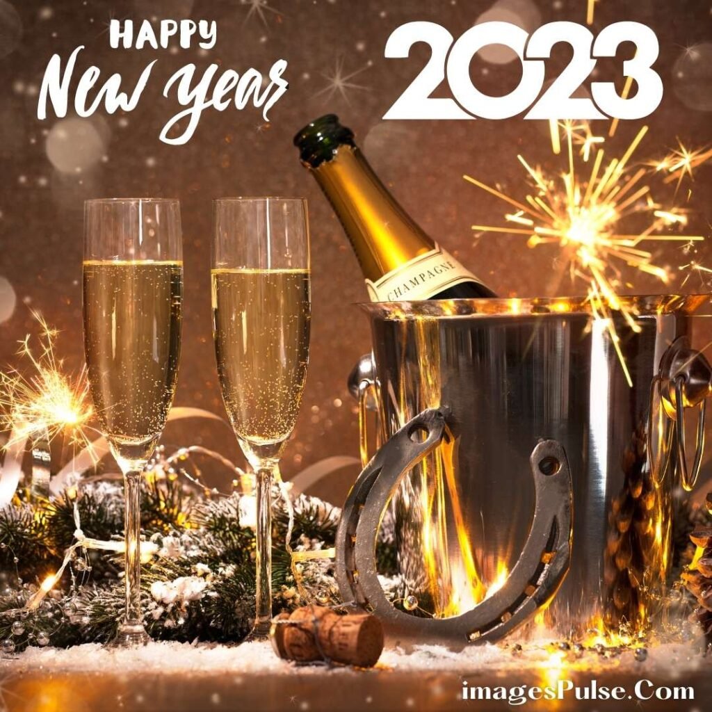 happy new year wine glasses