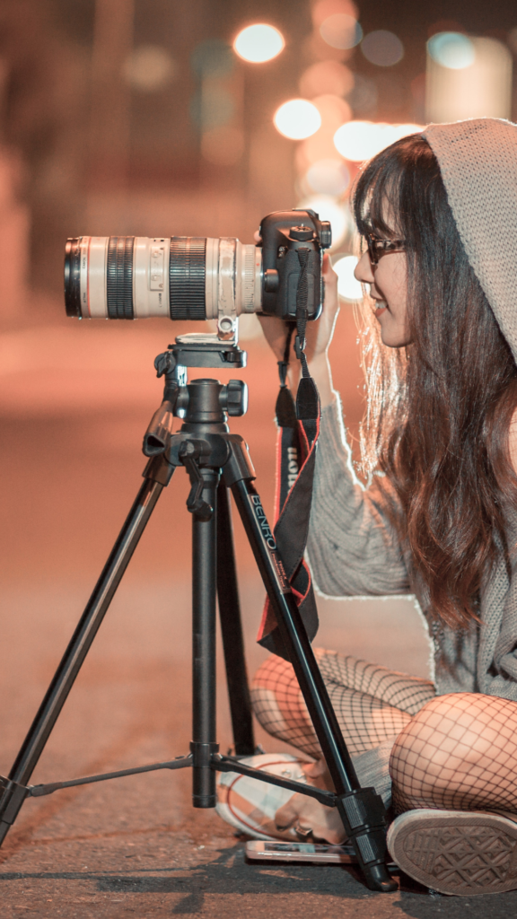 Girl Taking Picture With Camera Cute Wallpaper