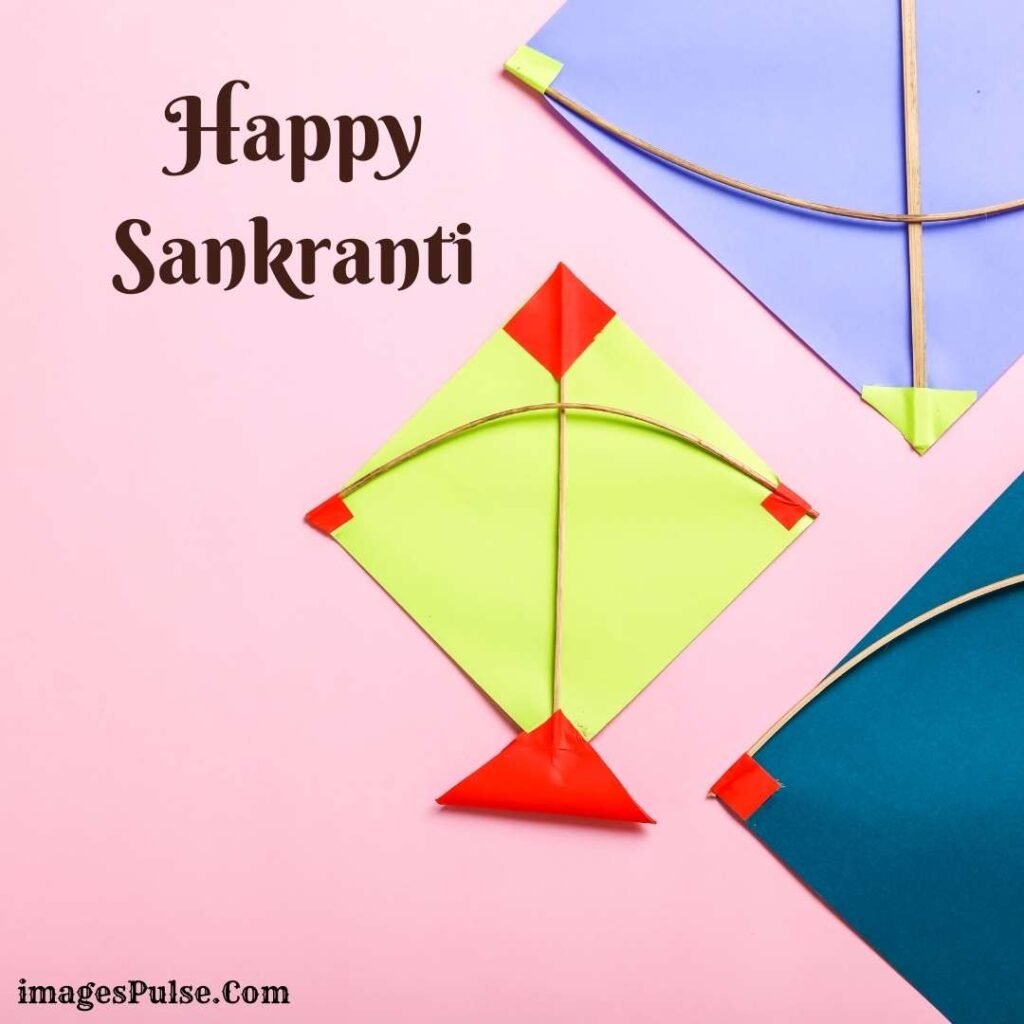 happy makar sankranti photo with Yellow Kites